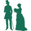 download Old Fashioned Couple clipart image with 315 hue color