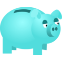 download Piggy Bank clipart image with 180 hue color