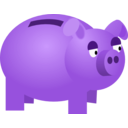 download Piggy Bank clipart image with 270 hue color