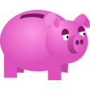 download Piggy Bank clipart image with 315 hue color