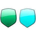 download Glossy Shields 10 clipart image with 180 hue color