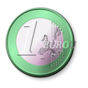 download One Euro Coin clipart image with 90 hue color