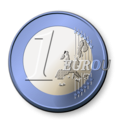 download One Euro Coin clipart image with 180 hue color