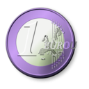 download One Euro Coin clipart image with 225 hue color