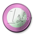download One Euro Coin clipart image with 270 hue color