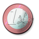 download One Euro Coin clipart image with 315 hue color