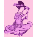 download Geisha With A Shamisen clipart image with 270 hue color