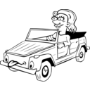 download Girl Driving Car Cartoon clipart image with 135 hue color