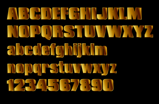 Gold Block Letters