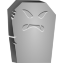 download Halloween Tombstone Angry Face clipart image with 0 hue color