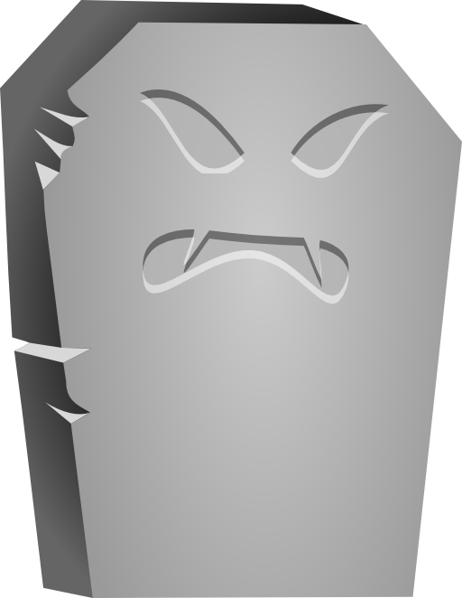 Halloween Tombstone Angry Face