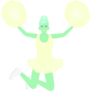 download Jumping Cheerleader clipart image with 90 hue color