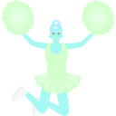 download Jumping Cheerleader clipart image with 135 hue color