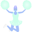 download Jumping Cheerleader clipart image with 180 hue color