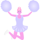 download Jumping Cheerleader clipart image with 270 hue color