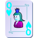 download Ornamental Deck Queen Of Hearts clipart image with 180 hue color