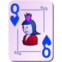 download Ornamental Deck Queen Of Hearts clipart image with 225 hue color