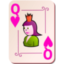 download Ornamental Deck Queen Of Hearts clipart image with 315 hue color