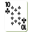 download White Deck 10 Of Clubs clipart image with 45 hue color