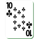 download White Deck 10 Of Clubs clipart image with 90 hue color