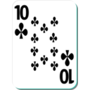 download White Deck 10 Of Clubs clipart image with 135 hue color