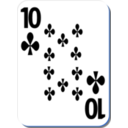 download White Deck 10 Of Clubs clipart image with 180 hue color