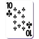 download White Deck 10 Of Clubs clipart image with 225 hue color