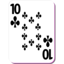 download White Deck 10 Of Clubs clipart image with 270 hue color