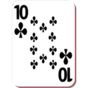 download White Deck 10 Of Clubs clipart image with 315 hue color