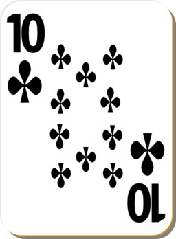 White Deck 10 Of Clubs