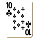 download White Deck 10 Of Clubs clipart image with 0 hue color