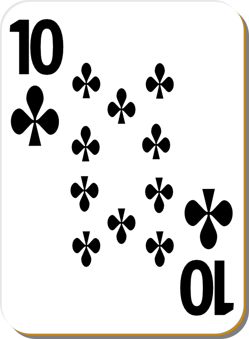 White Deck 10 Of Clubs