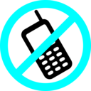 download No Cell Phones Allowed clipart image with 180 hue color
