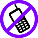 download No Cell Phones Allowed clipart image with 270 hue color