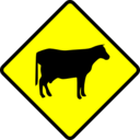 download Caution Cows Crossing clipart image with 0 hue color