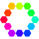 download 1 Point 12 Connected Hexagons clipart image with 45 hue color