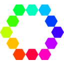 download 1 Point 12 Connected Hexagons clipart image with 135 hue color