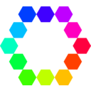 download 1 Point 12 Connected Hexagons clipart image with 225 hue color