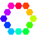 download 1 Point 12 Connected Hexagons clipart image with 315 hue color