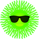 download Sun With Sunglasses clipart image with 45 hue color