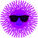 download Sun With Sunglasses clipart image with 225 hue color