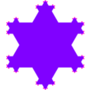 download Koch Flake Fractal clipart image with 90 hue color