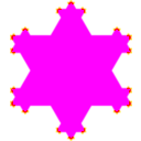 download Koch Flake Fractal clipart image with 180 hue color