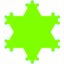 download Koch Flake Fractal clipart image with 270 hue color