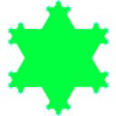 download Koch Flake Fractal clipart image with 315 hue color