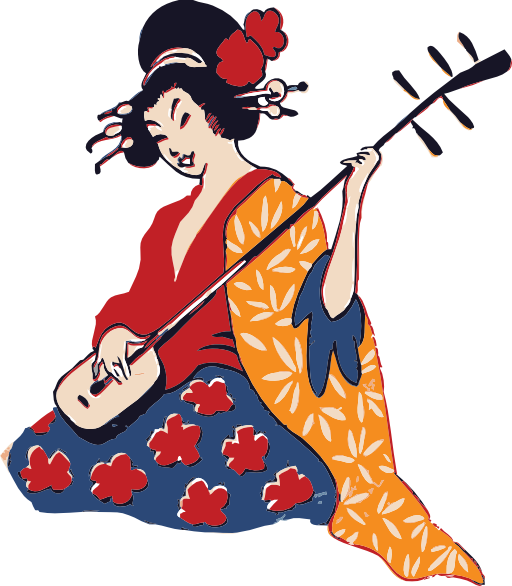 Geisha Playing Shamisen