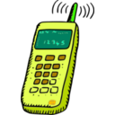 download Analogue Mobile Phone clipart image with 45 hue color