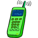 download Analogue Mobile Phone clipart image with 90 hue color