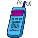 download Analogue Mobile Phone clipart image with 180 hue color