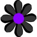download Black Flower clipart image with 225 hue color
